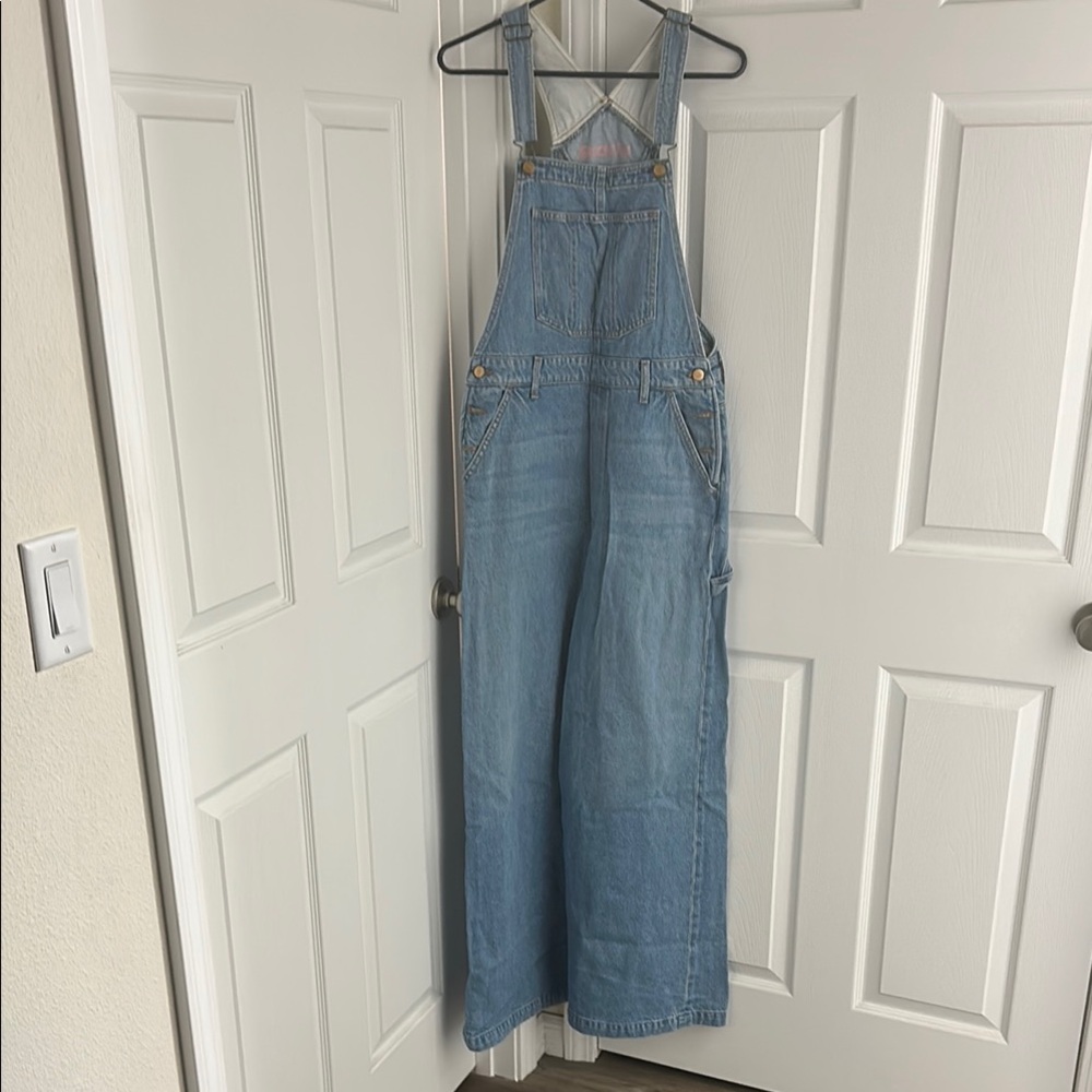 MOTHER Light Blue Denim Overalls